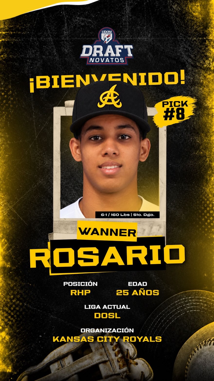 ¡BIENVENIDO WANNER! 

Nuestro octavo pick es el lanzador Wanner Rosario. 

#DraftLIDOM