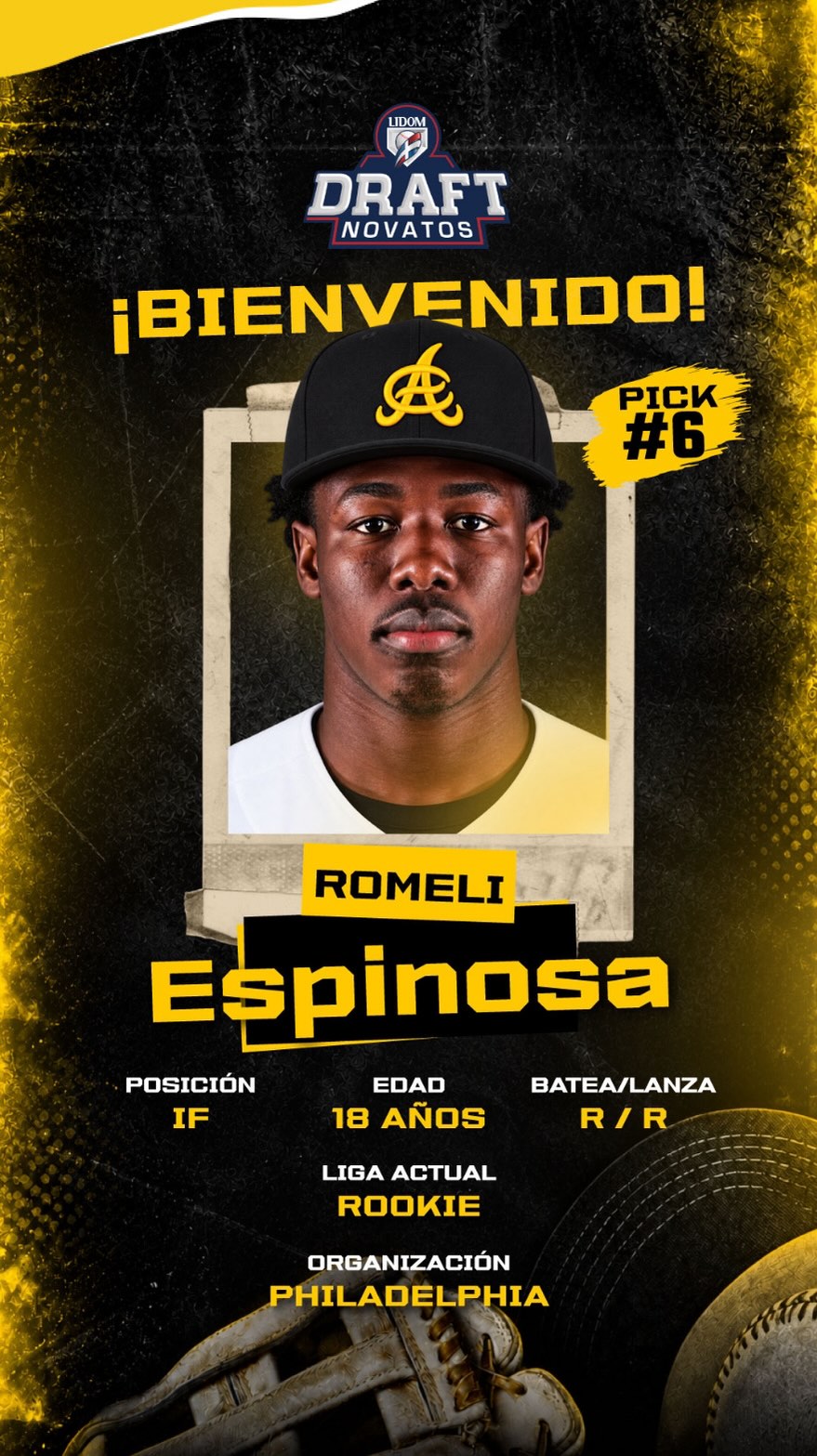 ¡BIENVENIDO ROMELI! 

Nuestro sexto pick es el infielder Romeli Espinosa. 

#DraftLIDOM