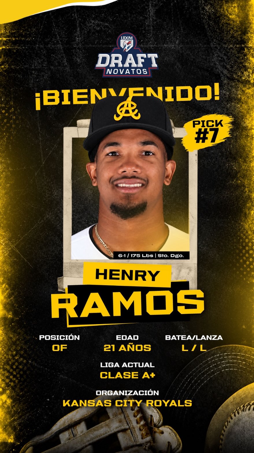 ¡BIENVENIDO HENRY! 

Nuestro séptimo pick es el OF Henry Ramos. 

#DraftLIDOM