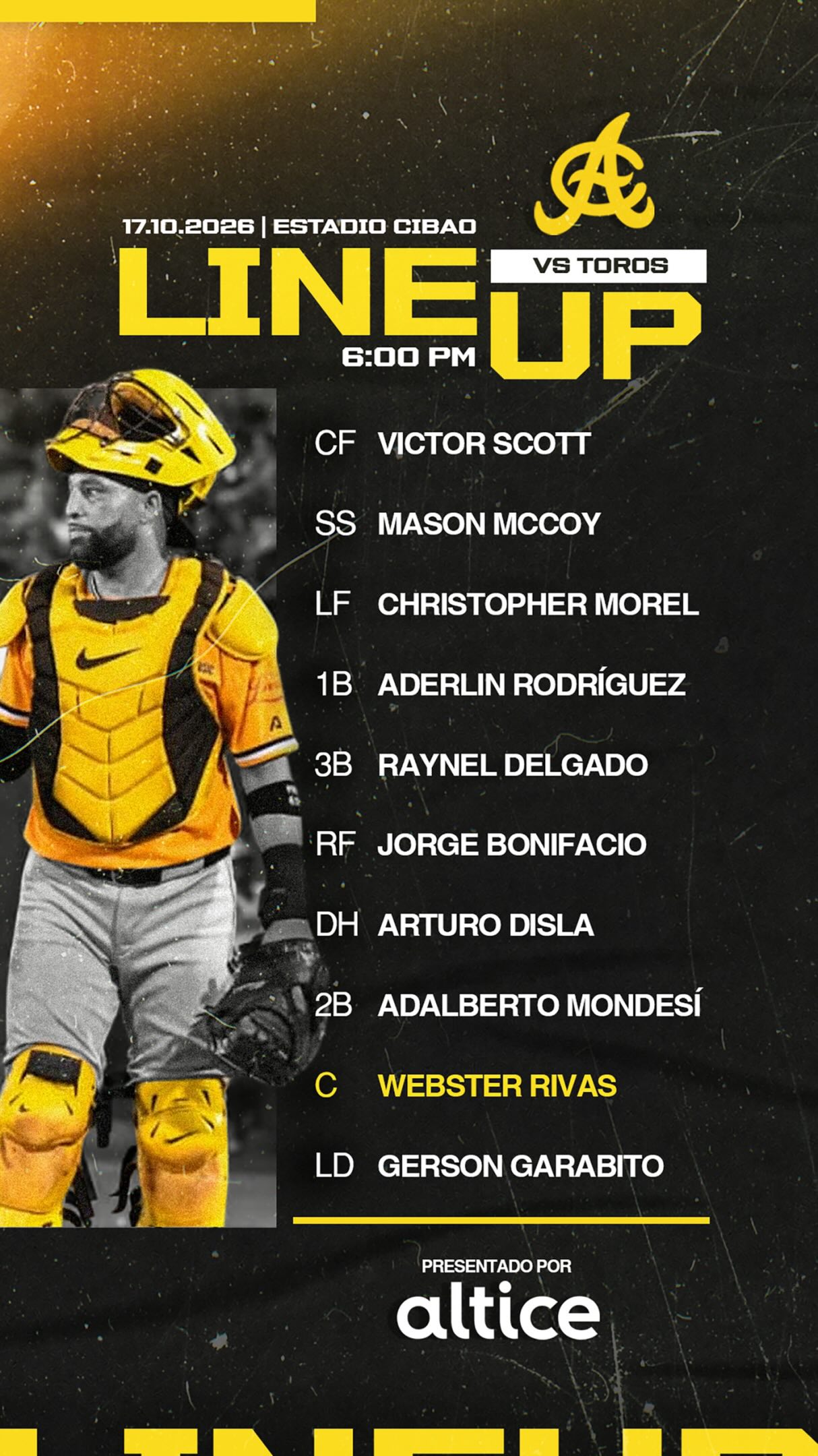 Listos para debutar en casa. Nuestra alineación contra los Toros.