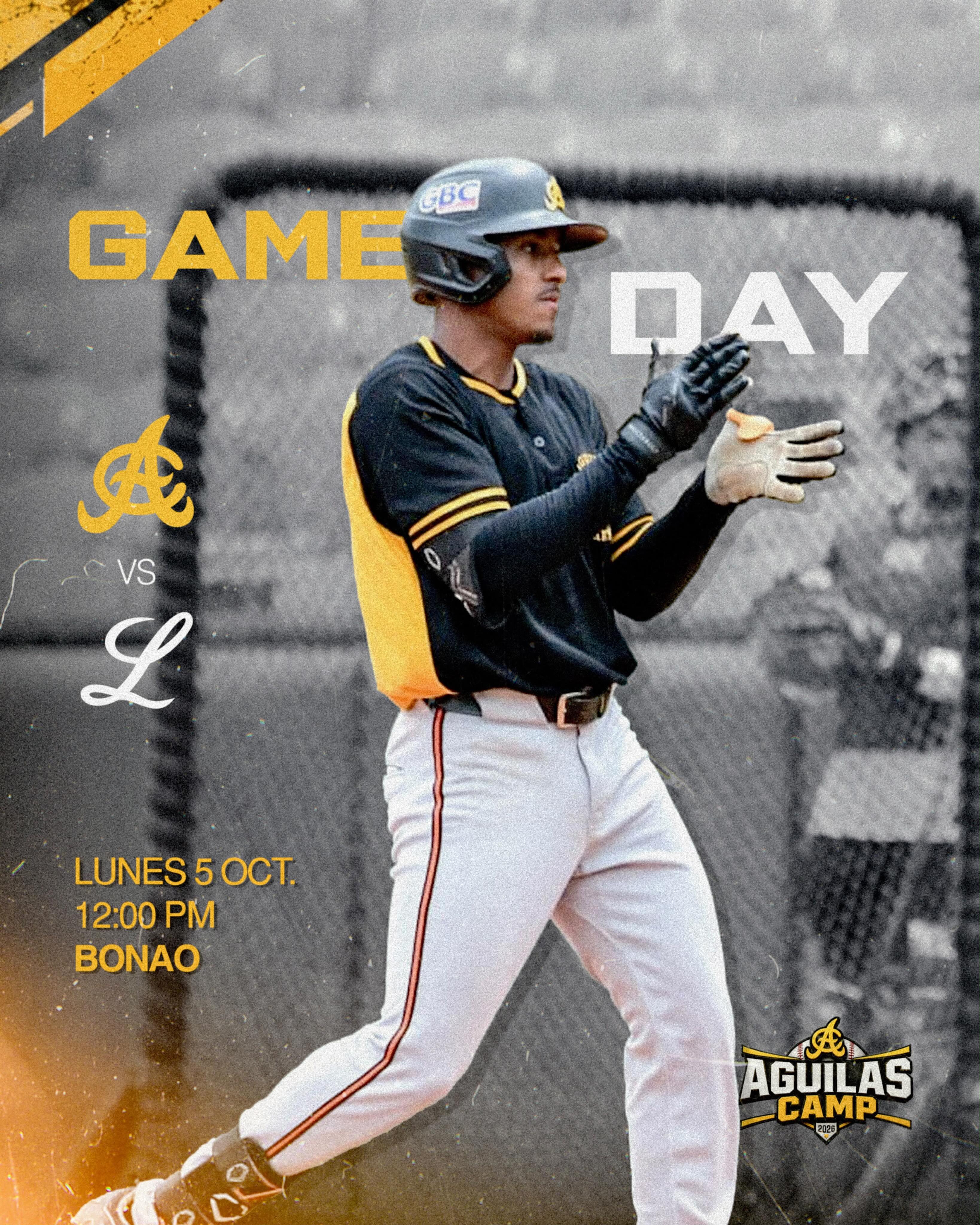 Continúa el #ÁguilasCamp y hoy vamos a Bonao para enfrentar a los Tigres del Licey a partir de las 12:00PM en el estadio Bebecito del Villar.